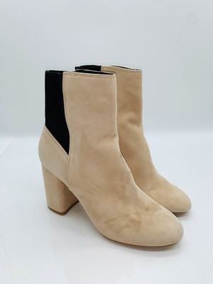 blush suede ankle boots