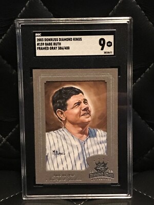 2003 Donruss Diamond Kings Portraits Framed Gray Babe Ruth #159 Card ...