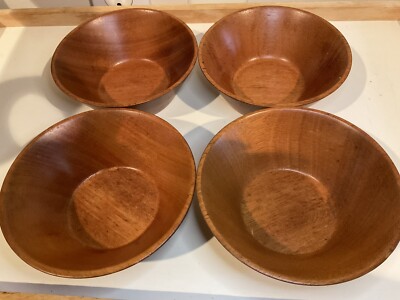 (4)  Wood Salad Bowls Style Trends Lot USA