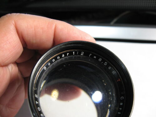 Objectif vintage Carl Zeiss Jena Sonnar 1:2 F = 8,5 cm en T pour Contax RF, pour pièce  - Photo 1/12