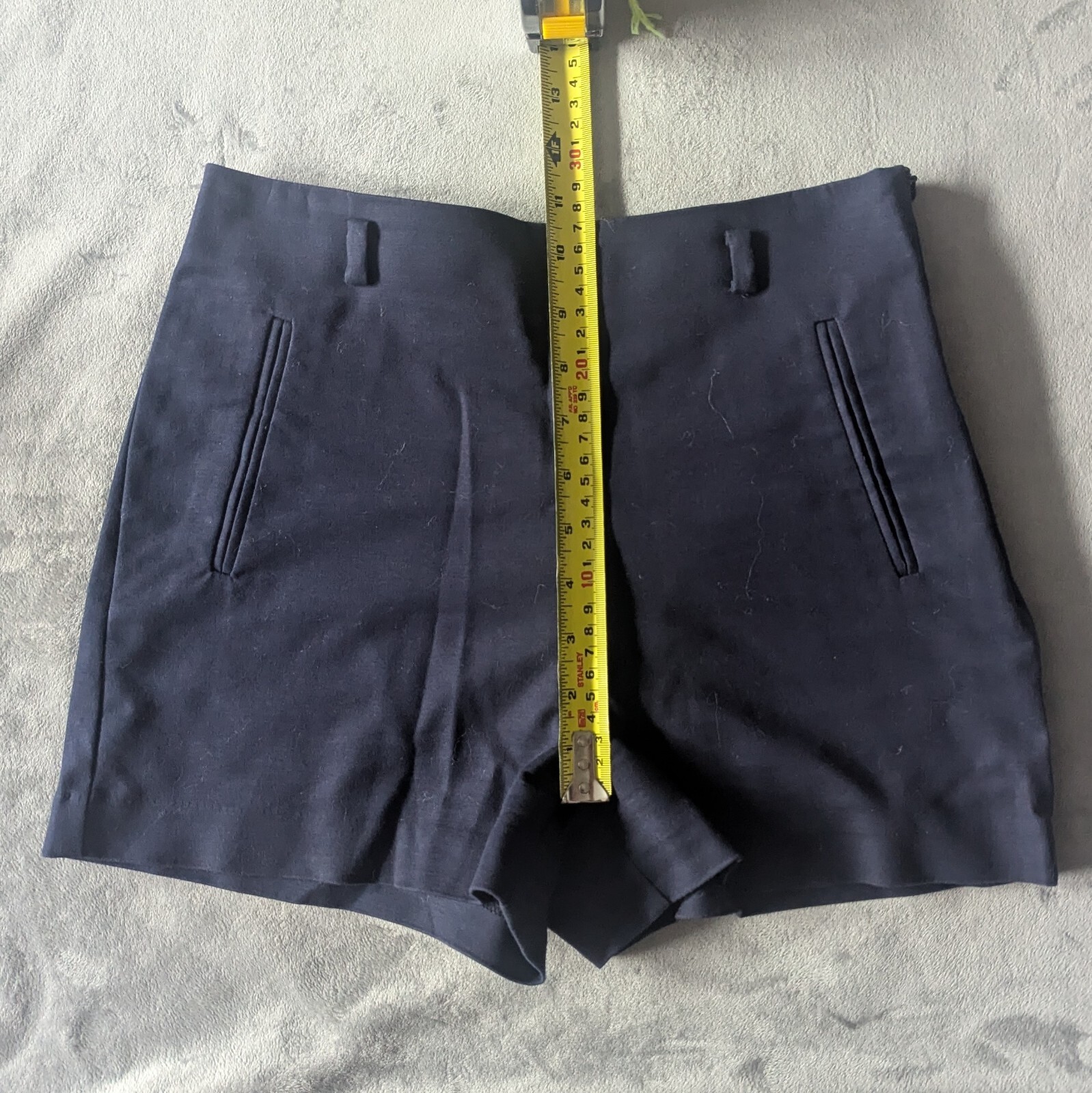 Zara Basic Navy High Waisted Side Zip Shorts size… - image 6
