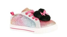 Minnie Mouse Disney Toddler Girls' Casual Rainbow Pom Glitter Sneaker Shoe: 7-12