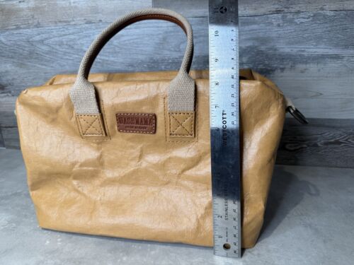UASHMAMA ROMA SMALL WEEKENDER DAY BAG GEBRAUCHT PAPIERTÜTE CAMEL MADE IN ITALY - Bild 8 von 9