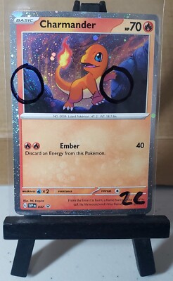2x SWIRL Pokémon 151 Charmander Black Star Promo SVP047 Holo NM FAST SHIP 2C