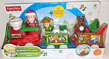 FISHER PRICE LITTLE PEOPLE MUSICAL CHRISTMAS TRAIN SANTA, ELF  REINDEER 2013 