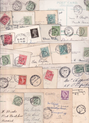 LANCASHIRE POSTMARKS on PPC villages towns single&double rings squared numeral