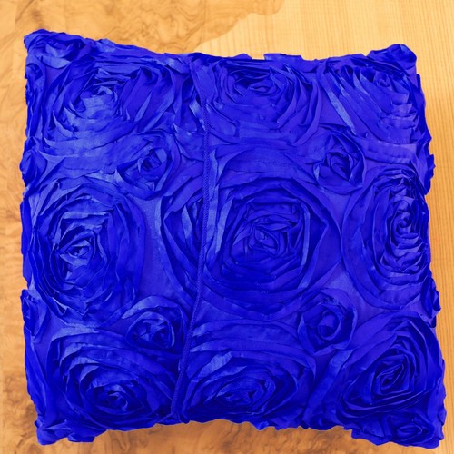 Satin Rosette 3D Raised Pop-Up Petals Decorative Throw Pillow/Sham Cushion Cover - Picture 54 of 67