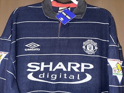 BNWT PLAYER ISSUE Long Sleeve Man United 1999/00 Away #7 BNWT PLAYER ISSUE Long Sleeve Man United 1999/00 Away #7