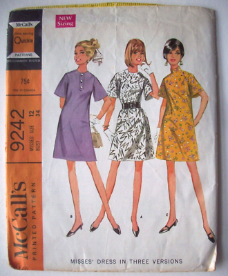 60's A-line dress set in bell sleeves summer dress pattern 9242 size 12 |  eBay