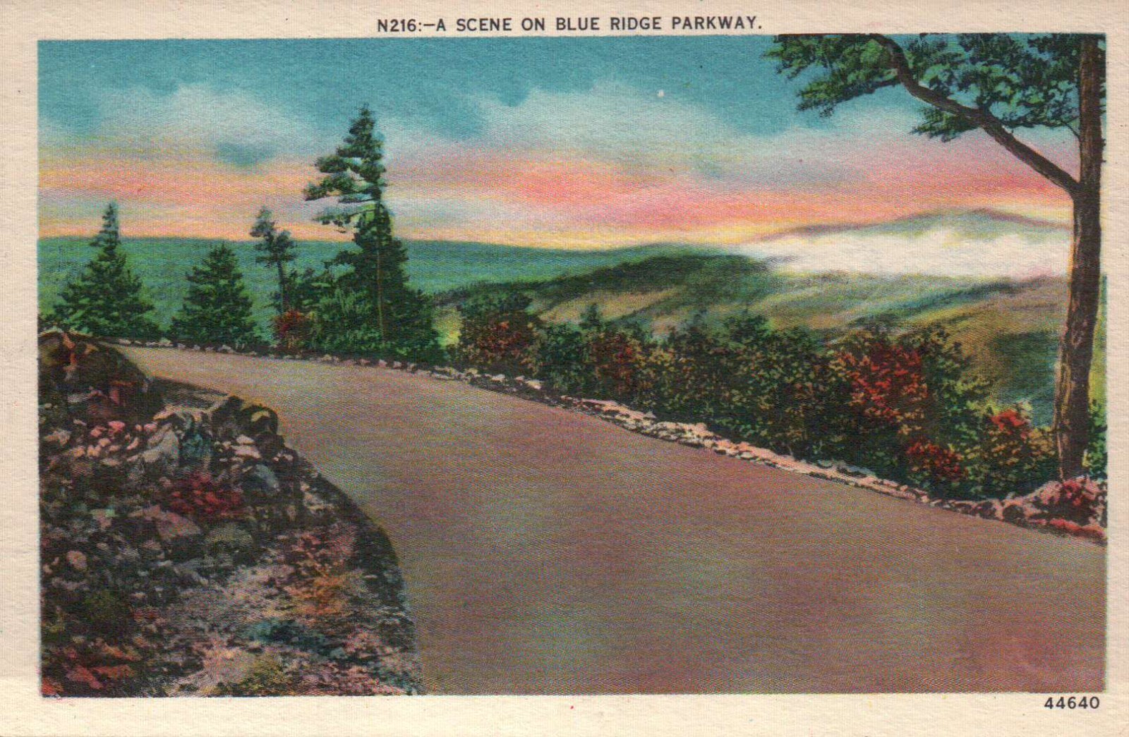 Blue Ridge Parkway Skyline Drive Virginia -- Old Vintage Standard Linen Postcard