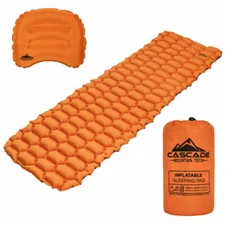 Cascade Mountain Tech, Inflatable Sleeping Pad with Pillow Outdoor Camping Light