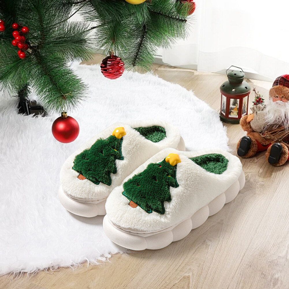 APL Cute Tree Slippers Comfortable Soft Couple Slippers Anti Slip for Indoor Bedroom