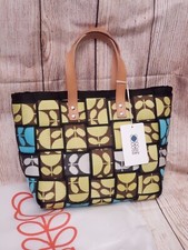 Orla Kiely - Woven Jacquard Basket Tote Handbag - Sonny - Citron