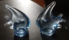Angel Fish Blue Clear Art Glass pair Decor paperweight — photo 5