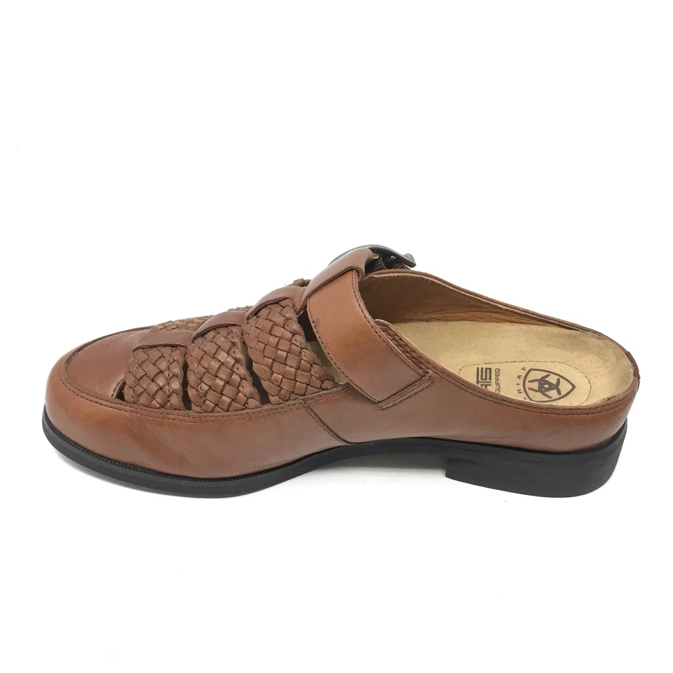 Women's Ariat 96829 Mules Clogs Shoes Sz 7B Brown Woven Leather Buckle Casual O2 - Image 4 of 4