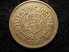 1980 25c CHUCK E CHEESE TOKEN * BRASS * PIZZA TIME THEATRE * MAPLE HEIGHTS, OHIO