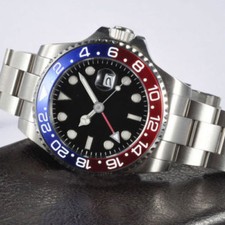 Vetro zaffiro Parnis 40mm uomo automatico GMT orologi da polso orologi lunetta girevole