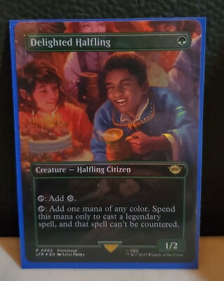 MTG Delighted Halfling Prerelease LOTR Tales of Middle-earth 0402 Foil NM
