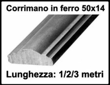 Corrimano passamano in ferro battuto pieno sagomato per scale interne esterno