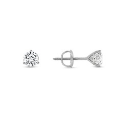 3/4 Ct Round Lab Created Grown Diamond Earrings 14K White Gold F/VS 3Prong Screw