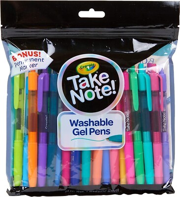 Crayola Colored Gel Pens, Washable Pens, Bullet Journaling, 24