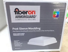 ARMORGUARD POSTSLVMLDG4WHF 4 IN. X 4 IN. WHITE POST SLEEVE BASE MOLDING 2-PACK