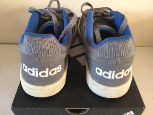 ADIDAS HOOPS 2.0 Jr Grey Low Top Cushioned Trainers, Shoes, T7305 - Picture 5 of 8
