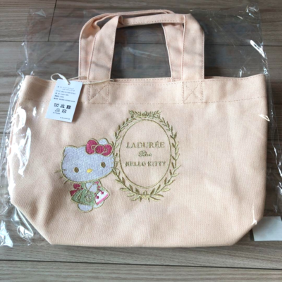 LADUREE Paris × Hello Kitty Collabo Mini Tote Bag Pink Peach