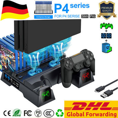PS4 Controller Ladestation Vertical Stand Lüfter für Playstation 4/ PS4 Pro/Slim