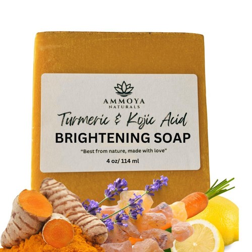 Turmeric Skin Cleansing Soap - Natural Glow Face & Body Cleanser for Acne 1 bar