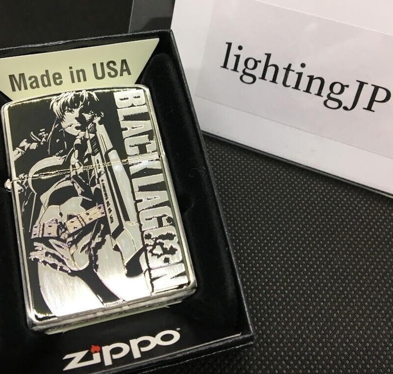 Zippoライター レイガン　CVN 76 Zippo Black Lagoon Revy Bullet Marks Lighter Etching Silver Brass