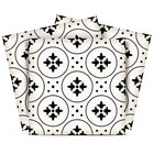 6" X 6" Black and White Rosa Peel and Stick Removable Tiles