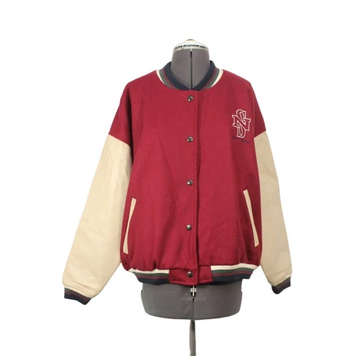 Vintage Neo-Sport USA made men's snap front wool leather varsity jacket M USA - product listing photo