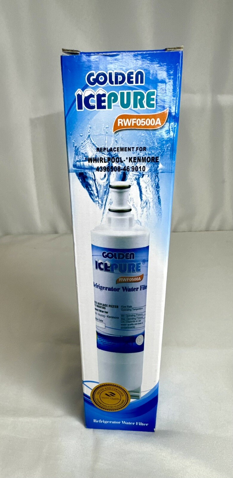 Golden Ice Pure RWF0500A Refrigerator Water Filter Replacement 4396508-46 9010