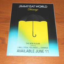 Jimmy Eat World Damage Large 2013 Promo Poster Decal Sticker Window Cling 11x8.5