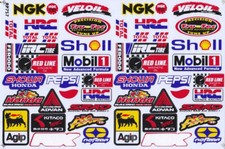 Sponsor Logo Sticker Sheet Motocross Car, Mot...