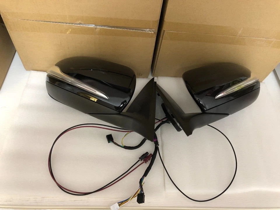 Par de espejos retrovisores laterales de coche W205 para Mercedes Benz Clase C C180 C260 C300 negro Foto 2 de 4