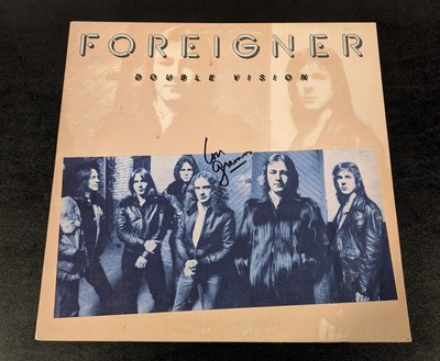 FOREIGNER LOU GRAMM signed autographed DOUBLE VISION LP RECORD ALBUM BECKETT BAS