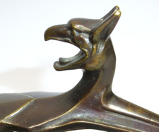 Bronze Wien Jugendstil Schreibset 5 tlg. Tintenfass Kerzenst&auml;nder 1900 Chim&auml;ra