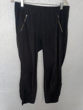 Athleta Womens sz L Active Joggers Pants Black Leg Zipped Pockets