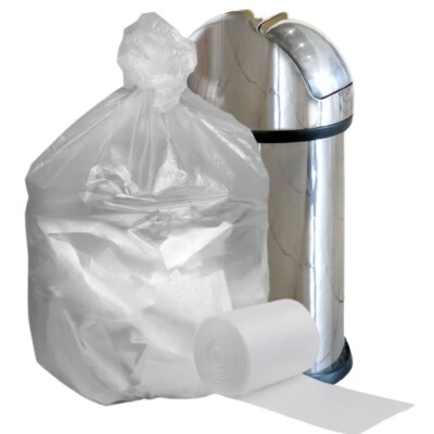 Plasticplace 40-45 Gallon High Density Trash Bags, Clear, 16 Microns, 250 Count