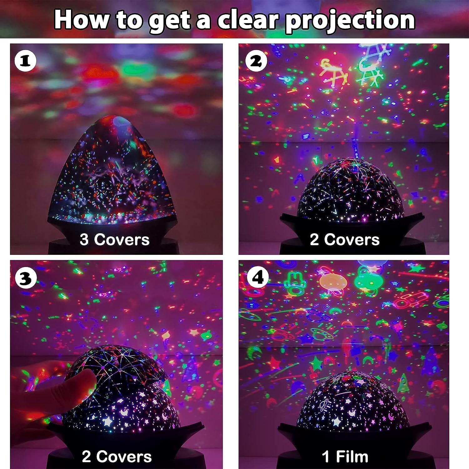 Tower Projection Lamp Rotation Baby Night Light Projector White Noise