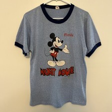 Vintage 80 Mickey Mouse Shirt Florida Disney ringer Size L -A