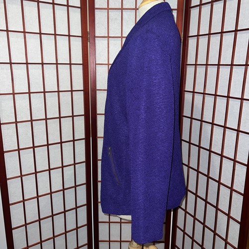 Chico's Womens Blazer Purple Crinkle One Button Lined Work Suit Jacket 2 US L/12 - Picture 4 of 11