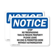 2 Pack Stop No Trespassing This Is Private Property OSHA Notice Sign Decal