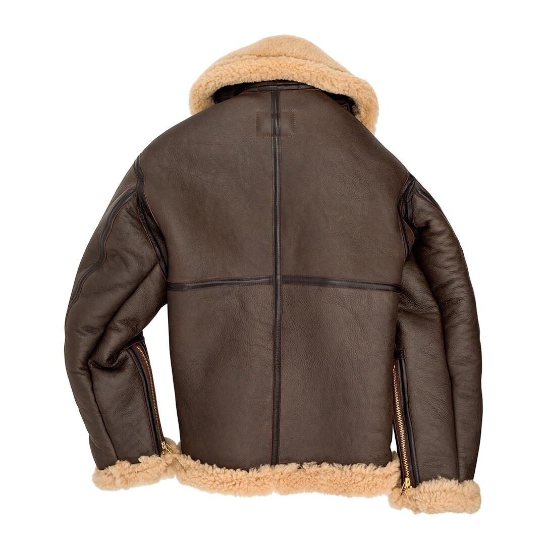 COCKPIT USA R.A.F Sheepskin Bomber Jacket Brown Z2109 USA COCKPIT USA R.A.F Sheepskin Bomber Jacket Brown Z2109 USA