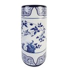 Rambling Rose Porcelain Umbrella Stand with Blue & White Floral Pattern 46 cm