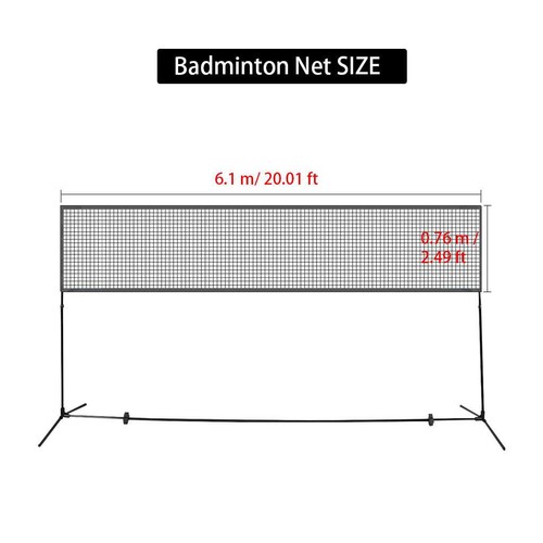 Rete da badminton portatile tennis pallavolo pickleball rete sportiva per interni ed esterni - Foto 5 di 17