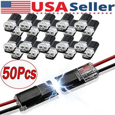 #ad #ad 50pcs 2 Pin Waterproof Electrical Connector Car Automotive Wire Plug Terminal $11.41