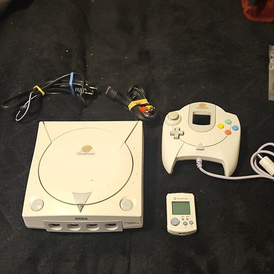 SEGA Dreamcast Console White Bundle Controller VMU AV Power Cables NTSC-U/C